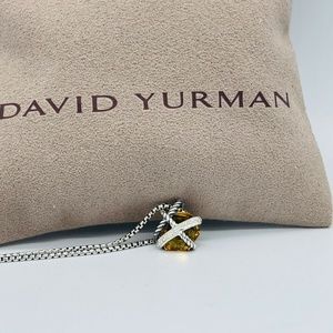 David Yurman Cable Wrap Citrine & Diamonds Necklace 16"-17"